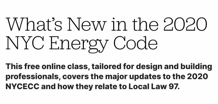 What’s New in the 2020 NYC Energy Code, June 20