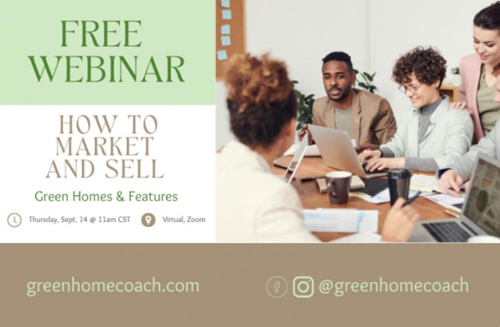 Free Webinar: How to Market and Sell Green Homes, September 14