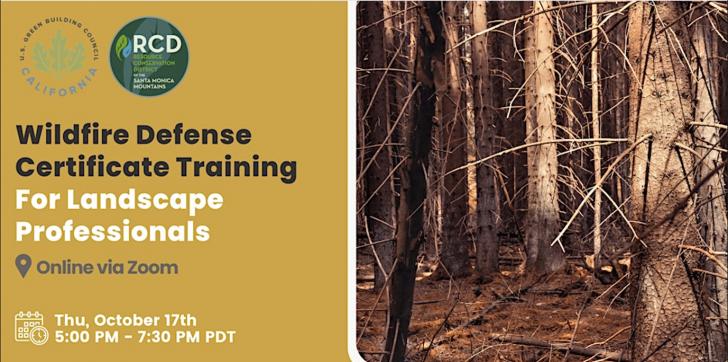 Free Webinar: Wildfire Defense Certificate Training for Landscape Professionals