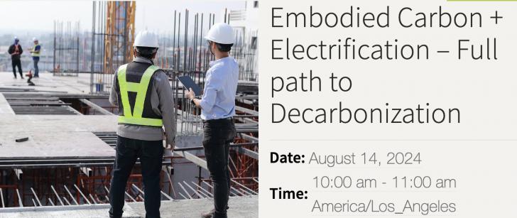 Free Webinar: Embodied Carbon + Electrification, NBI