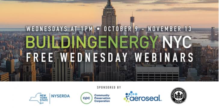 BuildingEnergy NYC Free Wednesday Webinars: Optimizing Ventilation for Decarbonization, November 13,